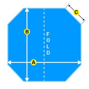 Blue origami paper fold diagram