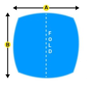 Napkin folding guide with measurements
