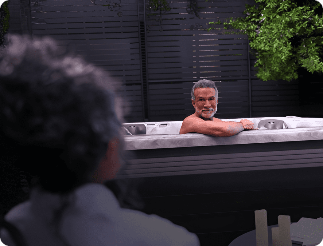 Serene evening in a hot tub