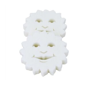 Two white smiling sponges